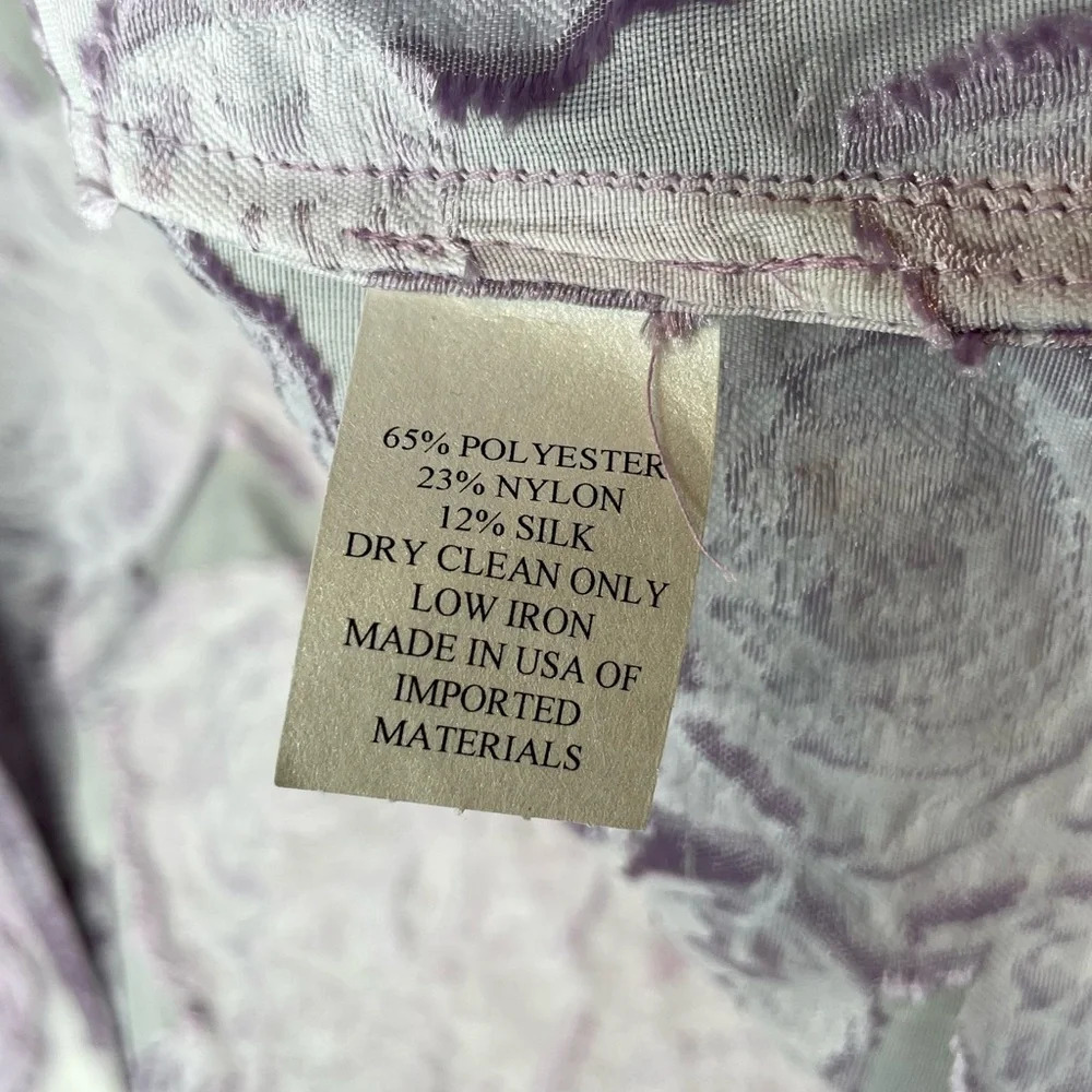 NWT Caroline Rose Lavender Floral Rose Devore Jacket Size Small - Picture 9 of 9
